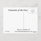 オールドポストカード – クイーン通り，オークランド，ニュージーランド ポストカード (裏面)