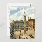 オールドポストカード、ローマ、ピアッツァコロンナ ポストカード (正面/裏面)