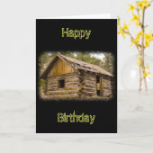 オールドマウンテンキャビン誕生日 カード (黄色い花)