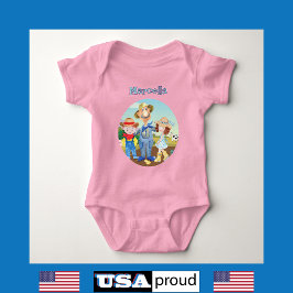 オールドマクドナルド🐮かわいいファームファミリーモノグラム ベビーボディスーツ