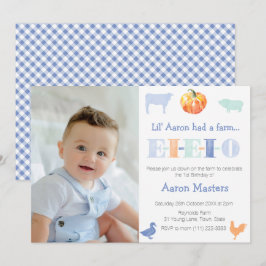 オールドマクドナルドのパンプキンファーム男子誕生日パーティー 招待状