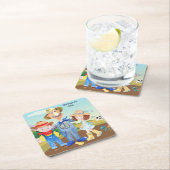 オールドマクドナルドのファームコースター🐔かわいいファミリーバーン スクエアペーパーコースター (インサイチュ)