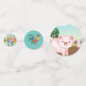 オールドマクドナルドの農場🐔かわいい家族の納屋周囲の庭 コンフェッティ (裏面)