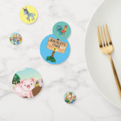 オールドマクドナルドの農場🐔かわいい家族の納屋周囲の庭 コンフェッティ (グループ)