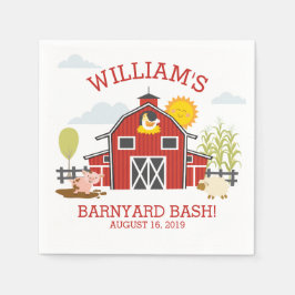 オールドマクドナルドファームバースデーパーティナプキン スタンダードカクテルナプキン