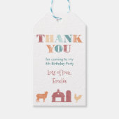 オールドマクドナルド・ファーム動物の誕生日パーティーありがとう ギフトタグ (正面)