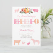 オールドマクドナルドEIEIOファーム誕生日パーティー 招待状 (スタンド正面)