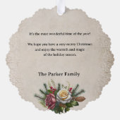 オールドマスター絵を描のスタイルクリスマスの静物生活 オーナメントカード (裏面)