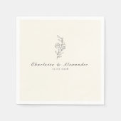 オールドマネーアイボリー結婚ズ スタンダードカクテルナプキン (正面)