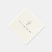 オールドマネーアイボリー結婚ズ スタンダードカクテルナプキン (角)