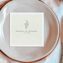 オールドマネーアイボリー結婚ズ スタンダードカクテルナプキン