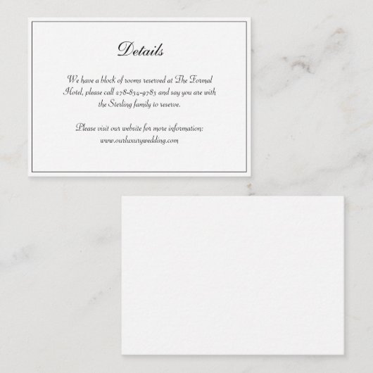 オールドマネーエステティックモノグラム結婚クレストの詳細 エンクロージャーカード (正面/裏面)