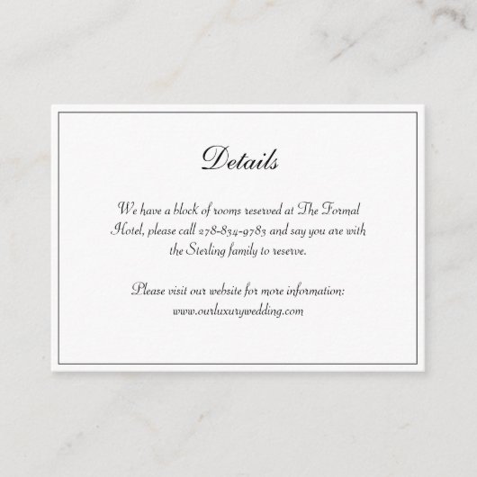 オールドマネーエステティックモノグラム結婚クレストの詳細 エンクロージャーカード (正面)