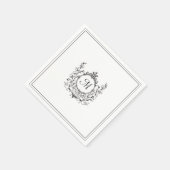 オールドマネーエステティックモノグラム結婚クレスト スタンダードカクテルナプキン (角)