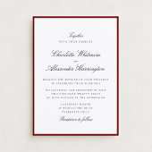 オールドマネーエステティックレッド縁ど結婚式招待状 招待状