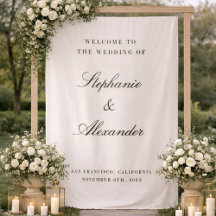 オールドマネーカスタムファブリック結婚式ウェルカムサイン