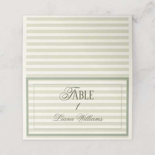 オールドマネーグリーンの結婚式 プレイスカード (外部開封)