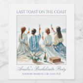 オールドマネーコースタルシックエレガントバチェロレッテ ワインラベル (シングルラベル)