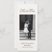 オールドマネーブラック&アイボリー結婚式の事前案内 招待状 (正面)