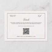 オールドマネーブラック＆アイボリー結婚式の詳細 エンクロージャーカード (正面)