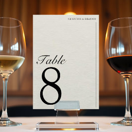 オールドマネーミニマリストベージュ色ホワイト結婚ズ テーブルナンバー