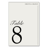 オールドマネーミニマリストベージュ色ホワイト結婚ズ テーブルナンバー (正面)
