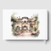 オールドマネーモノグラムのシャンパーニュと赤面結婚ズ ゲストブック (裏面)