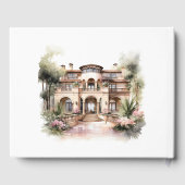 オールドマネーモノグラムのシャンパーニュと赤面結婚ズ ゲストブック (裏面)