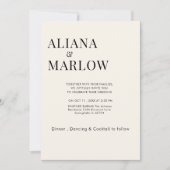 オールドマネーレトロ白黒市松模様に結婚ズ 招待状 (正面)