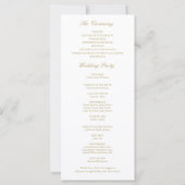 オールドマネーヴィンテージクレスト結婚式 プログラムカード (裏面)