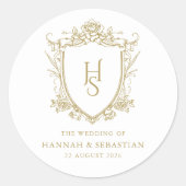 オールドマネーヴィンテージ結婚クレスト ラウンドシール (正面)