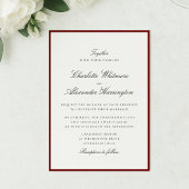 オールドマネー風赤い縁取りの結婚式招待状 招待状