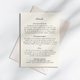 オールドマネー、アイボリー結婚の詳細 エンクロージャーカード