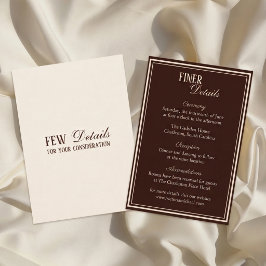 オールドマネー エスプレッソブラウン シックな結婚式の詳細 エンクロージャーカード