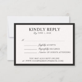 オールドマネー、オフホワイト結婚式の出欠 出欠カード