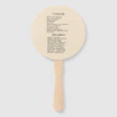 オールドマネー シャンパンとブッシュのウェディングプログラム ハンドファン (裏面)