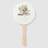 オールドマネー シャンパンとブッシュのウェディングプログラム ハンドファン (正面)