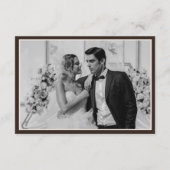 オールドマネー タイムレス ブラウン クリーム 結婚式 写真 サンキューカード (裏面)