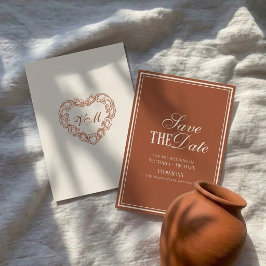 オールドマネー テラコッタ アイボリー 高級 結婚式 セーブザデート