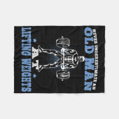 オールドマンアットリフティングウェイトトレーニングフィットネスジム フリースブランケット (正面(横))