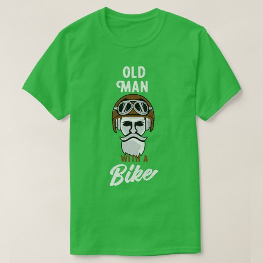 オールドマンオートバイクラブヴィンテージグランジバイクもしくは自転車に乗る人 Tシャツ (デザイン正面)