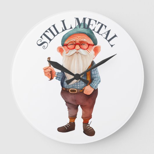 オールドマンスチルメタルAF ラージ壁時計 (正面)