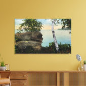 オールドマンロックフォーミングオブイーグルアイランドビュー キャンバスプリント (インサイチュ (リビング))