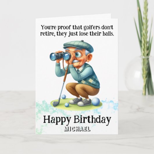*~*オールドマンAP94ゴルフ笑わされる誕生日カード サンキューカード (正面)
