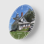 オールドミッションポイントライトハウス時計 ラウンド壁時計 (傾斜)
