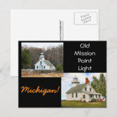 オールドミッションポイントライトミシガン ポストカード (正面/裏面)