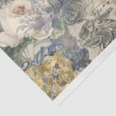 オールドミュージックシフランスのート金ゴールドネイビーブルー花 薄葉紙 (詳細)