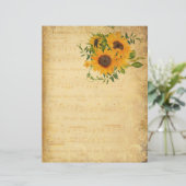 オールドミュージックシート&ひまわりスクラップブック紙 (スタンド正面)