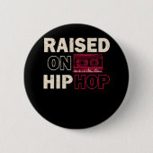 オールドミュージックラップの幼少期ヴィンテージヒップホップベース 缶バッジ (正面)
