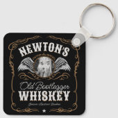 オールドムーンシャインウイスキーラベルADD PHOTO Family Name キーホルダー (裏面)